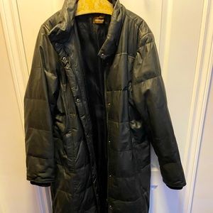 Vintage full-length Danier Leather winter coat.